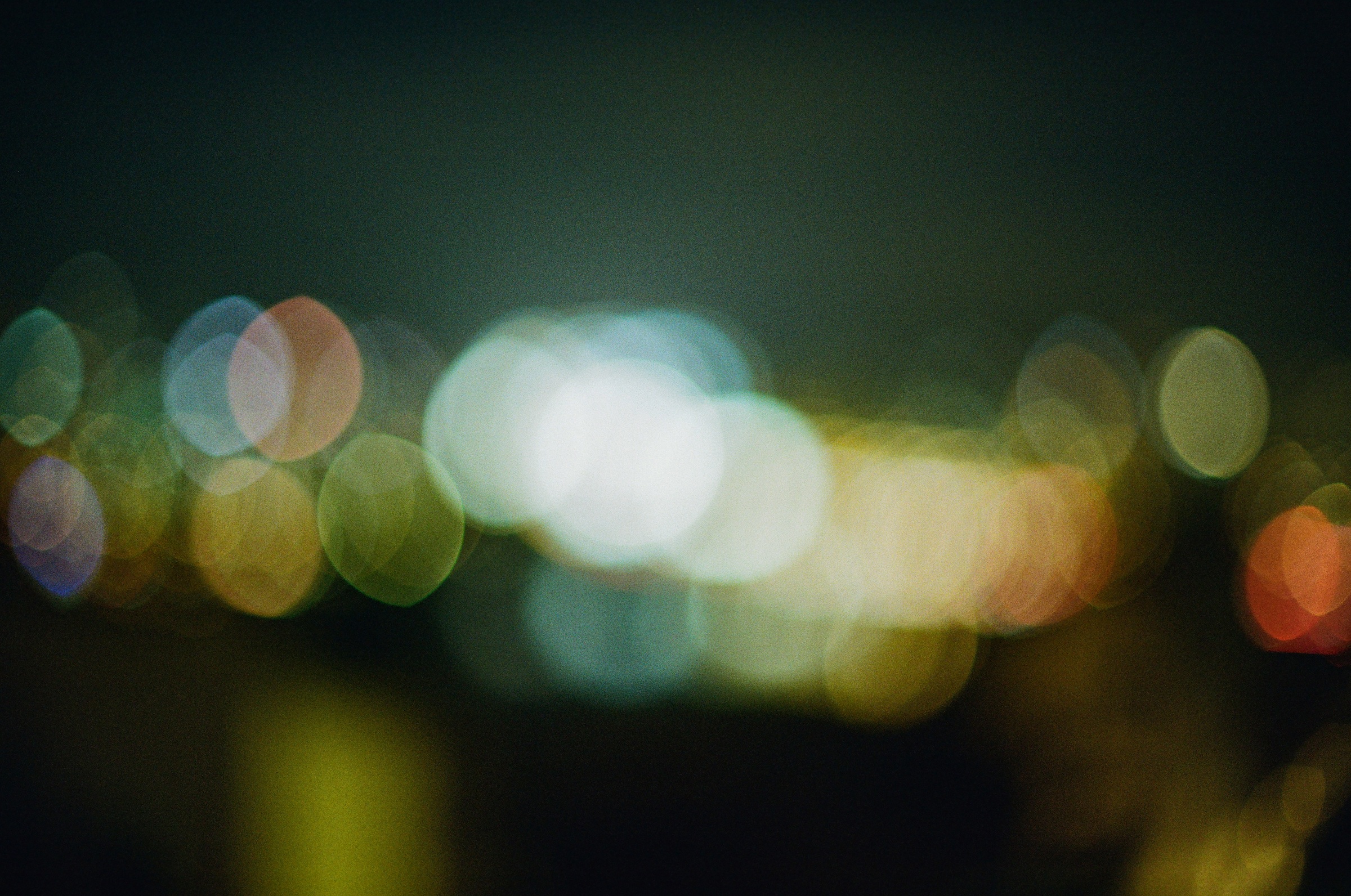 Soft coloured lights at night