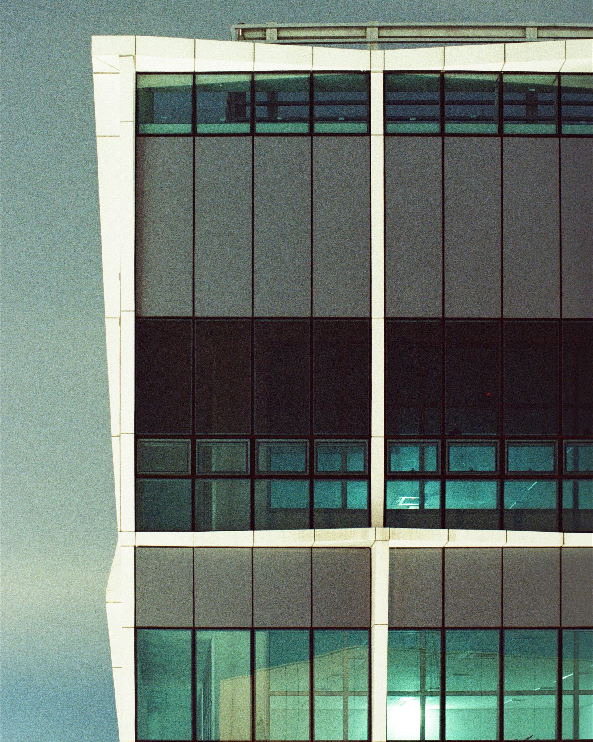 Windows and geometric lines on a building